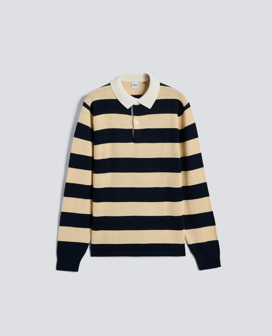 POLO A MANICHE LUNGHE IN FILATO DI COTONE-CORDA/BLU-CORDA/BLU-CORDA/BLU-CORDA/BLU-CORDA/BLU