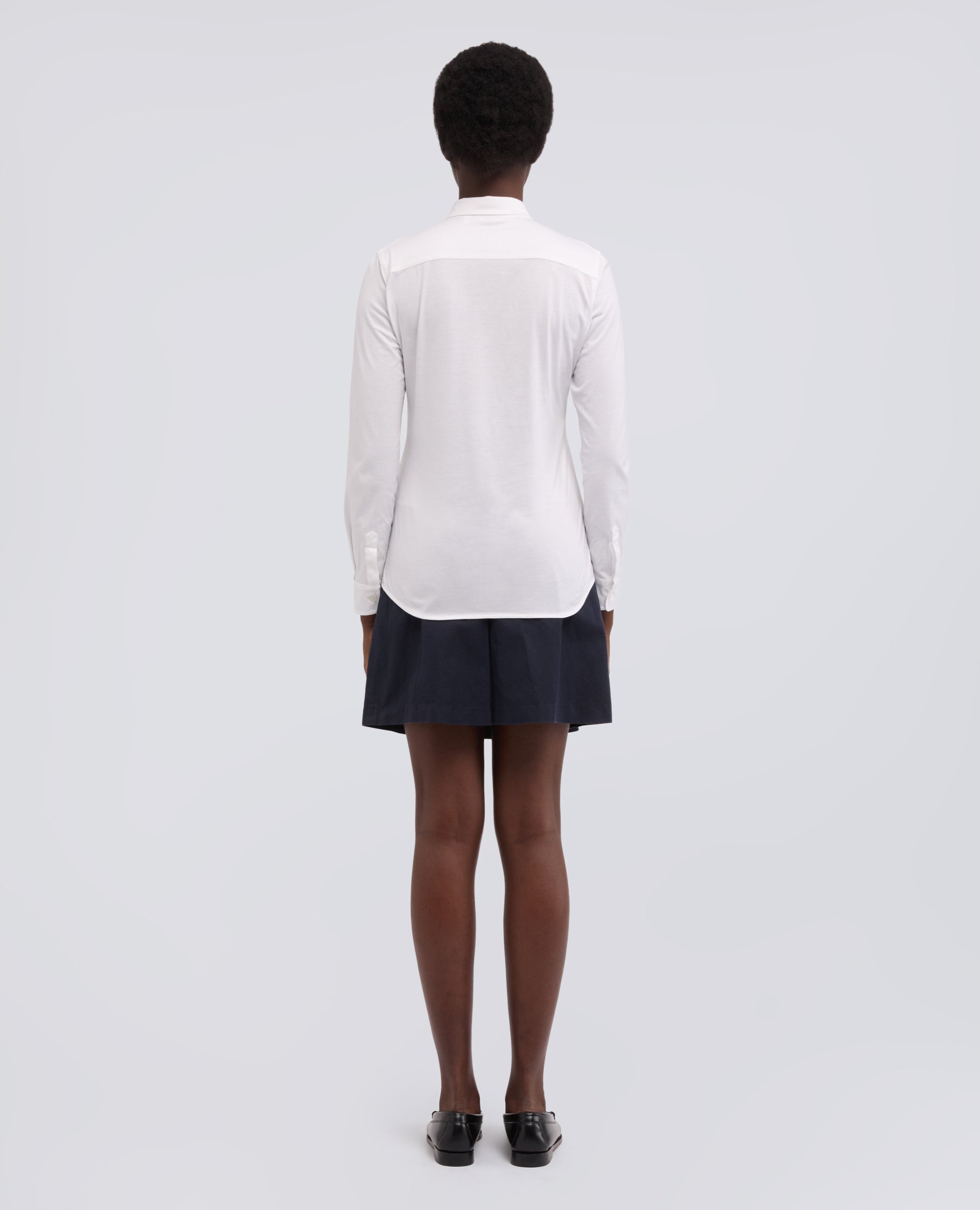 CAMICIA IN JERSEY DI COTONE-BIANCO-WHITE-BLANCO-WEISS-BLANC