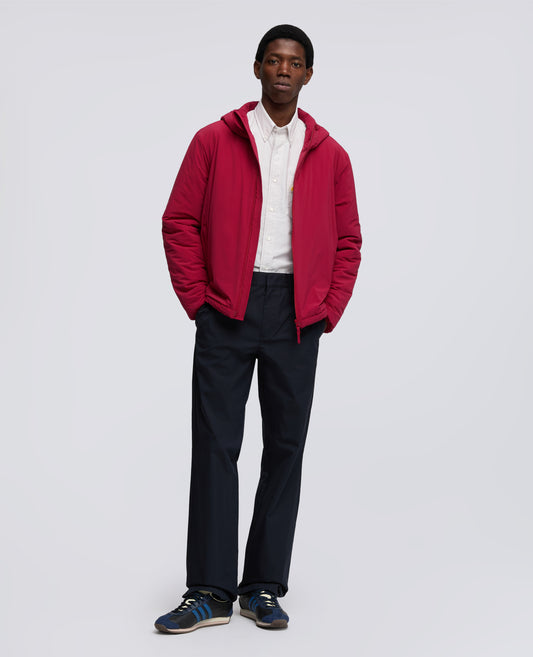 GIUBBOTTO CAPPUCCIO IN NYLON LEGGERO-BORDEAUX-BURGUNDY-BURDEOS-BURGUNDERROT-BORDEAUX