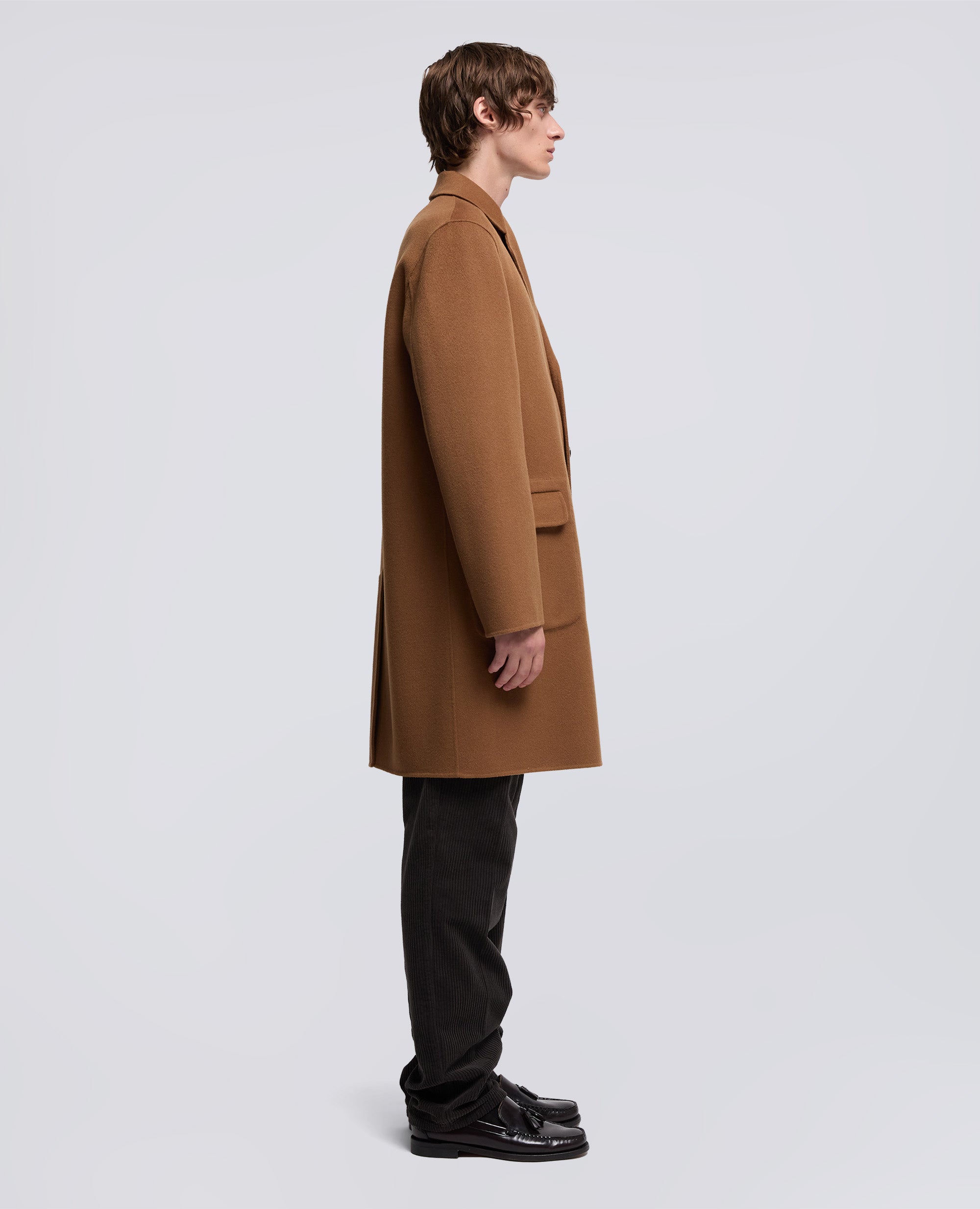 CAPPOTTO FRANZ IN DOUBLE DI LANA-CAMMELLO-CAMEL-CAMELLO-KAMEL-CAMEL
