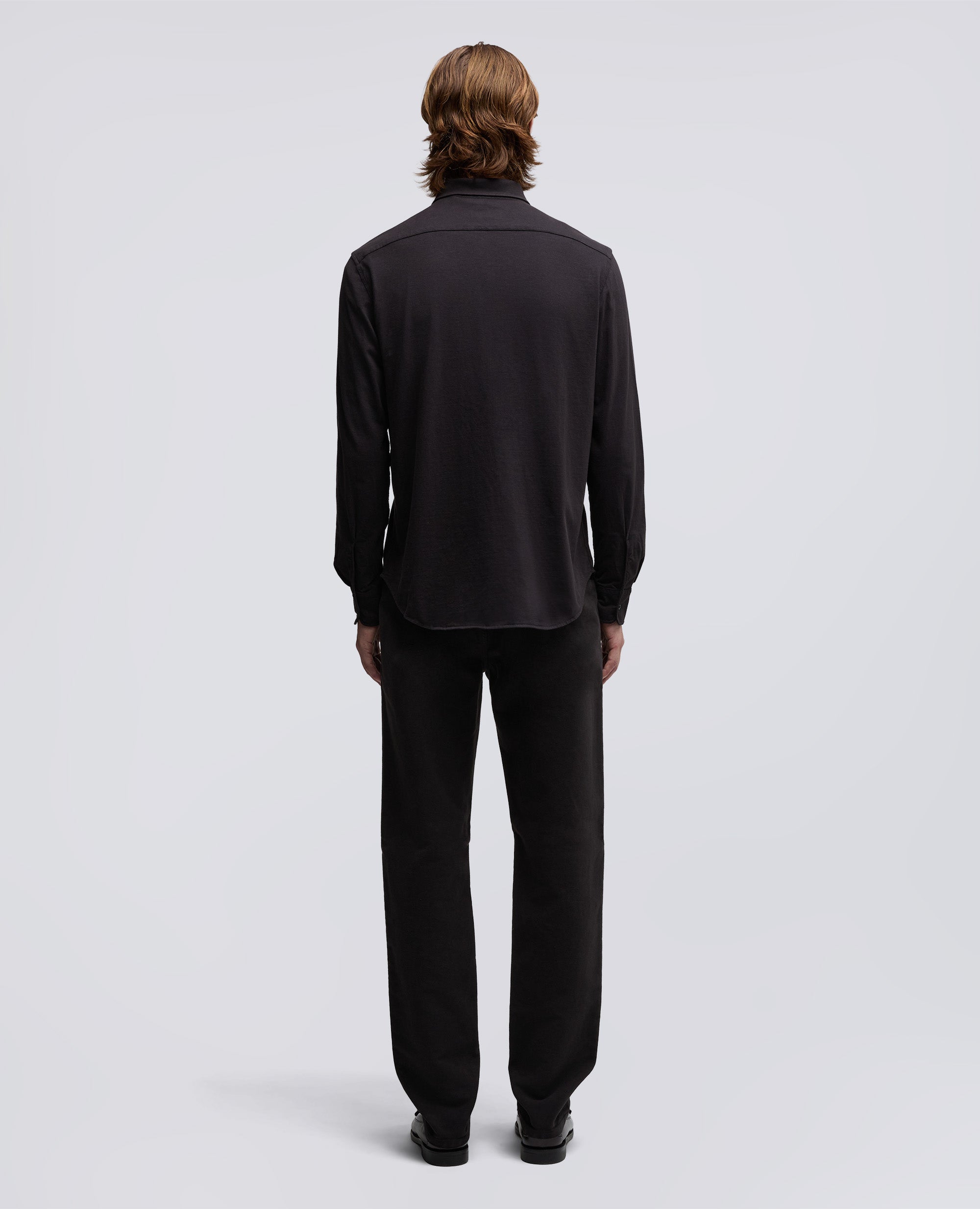 CAMICIA IN JERSEY VELLUTATO-TESTA DI MORO-DARK BROWN-MARR¢N OSCURO-DUNKELBRAUN-TETE-DE-MAURE