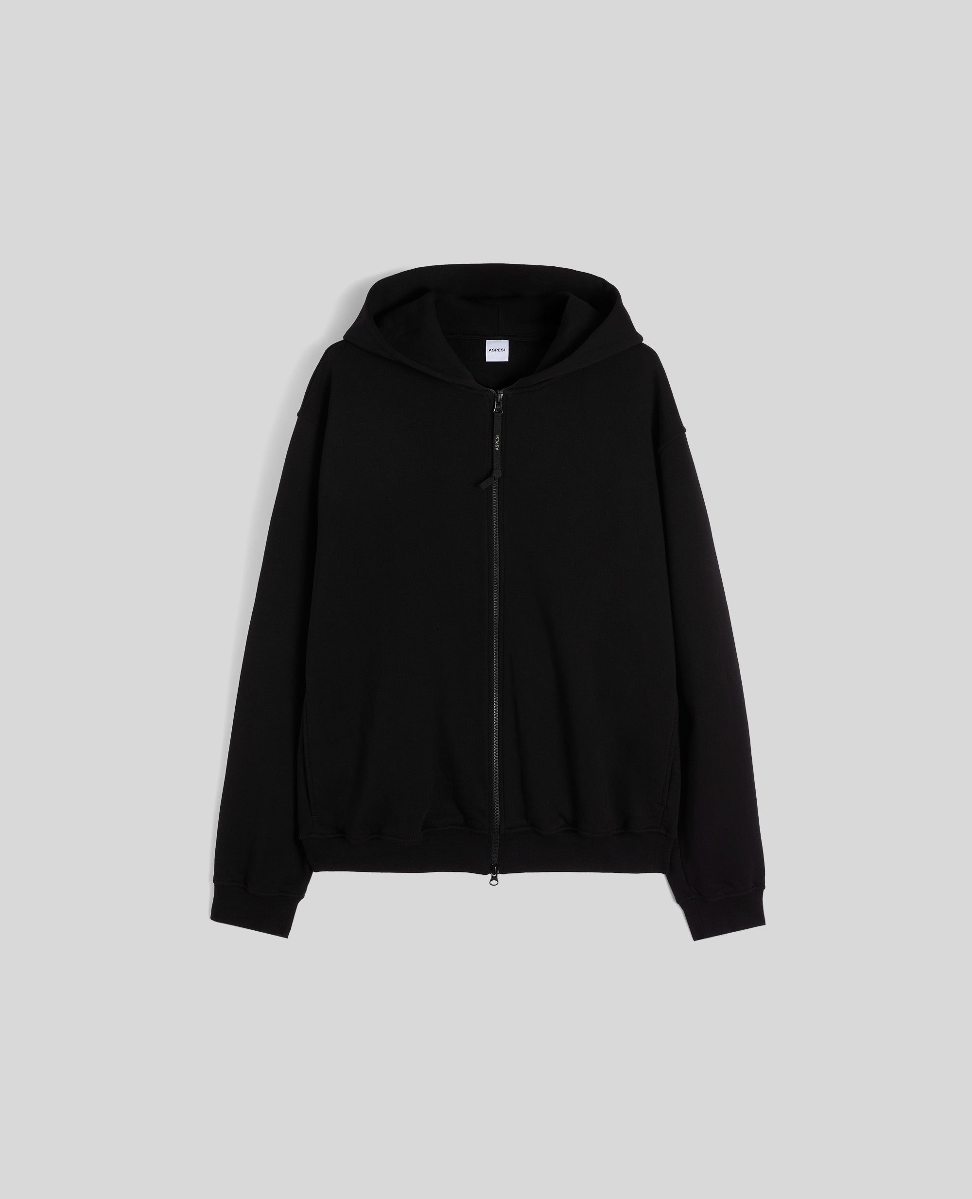 FELPA IN COTONE CON CAPPUCCIO-NERO-BLACK-NEGRO-SCHWARZ-NOIR