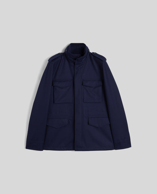 MINI FIELD JACKET COT IN LANA-NAVY-NAVY-AZUL MARINO-NAVY-NAVY