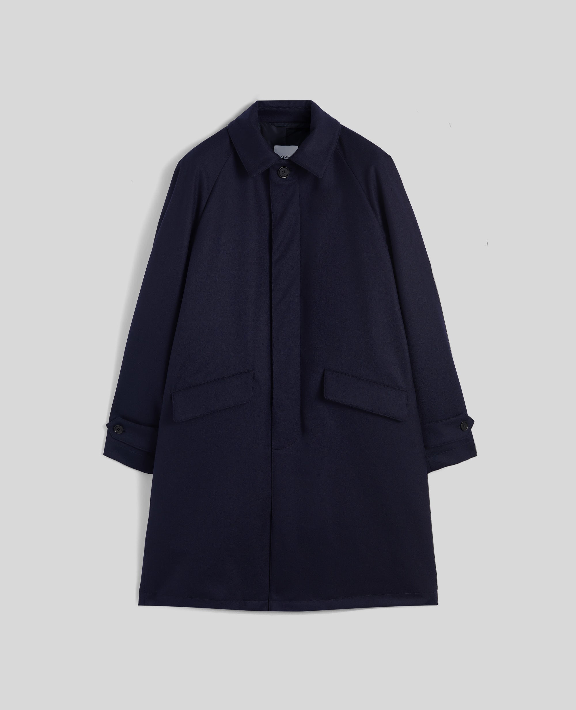 IMPERMEABILE WRIGHT IN TWILL DI LANA-NAVY-NAVY-AZUL MARINO-NAVY-NAVY