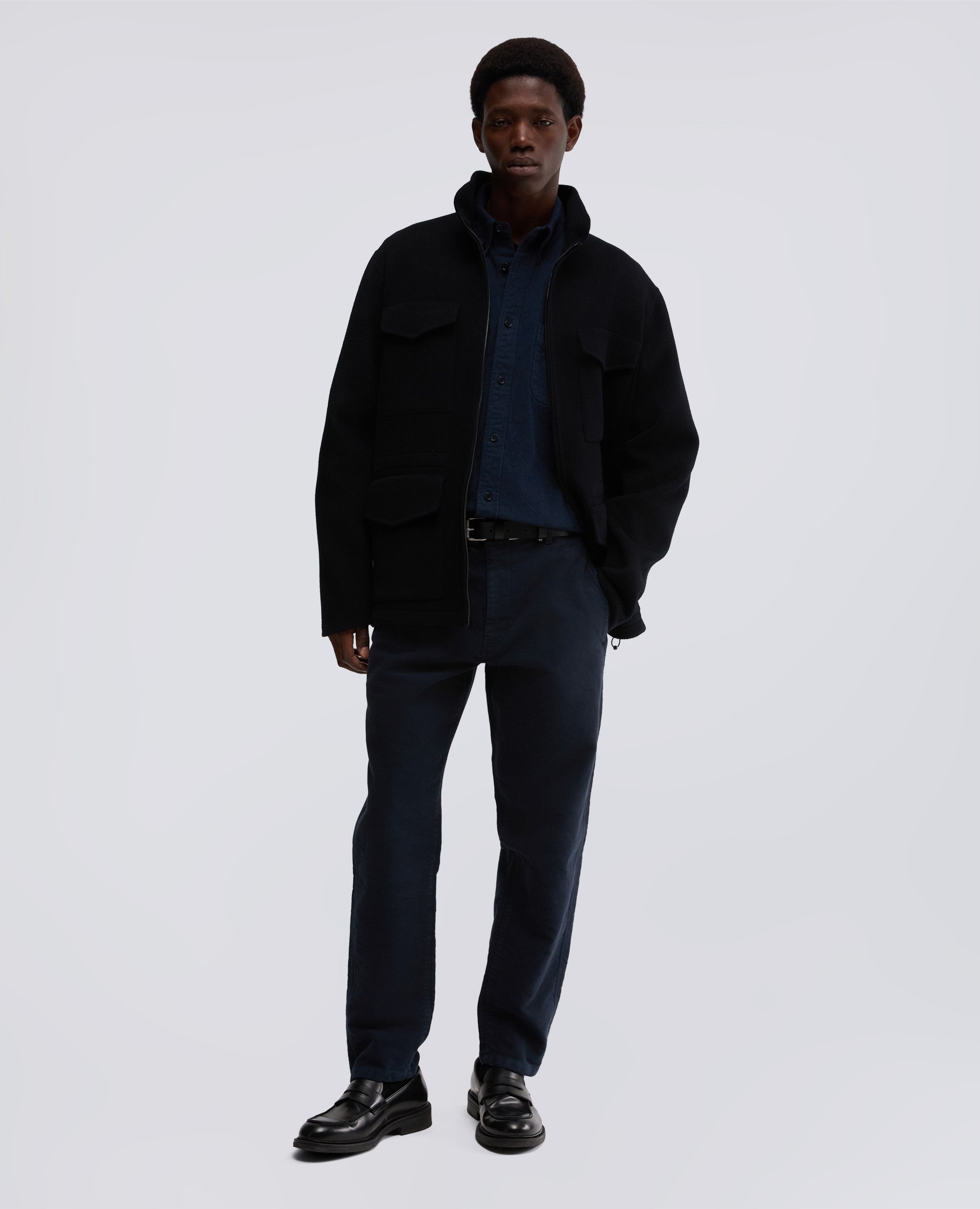 PANTALONE CHINO FUNZIONALE IN VELLUTO-NAVY-NAVY-AZUL MARINO-NAVY-NAVY