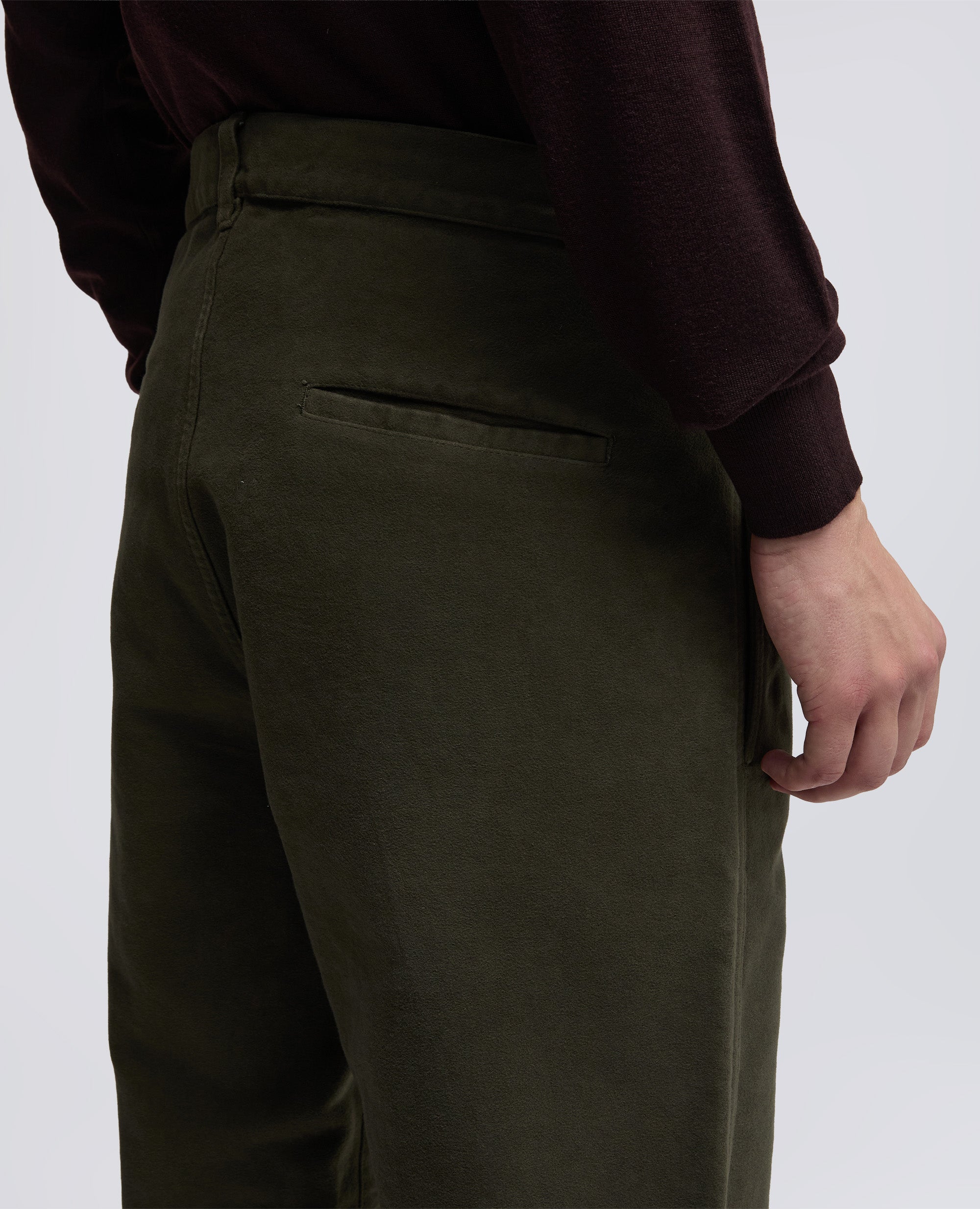 PANTALONE CHINO FUNZIONALE IN VELLUTO-MILITARE-MILITARY-MILITAR-MILITAR-MILITAIRE
