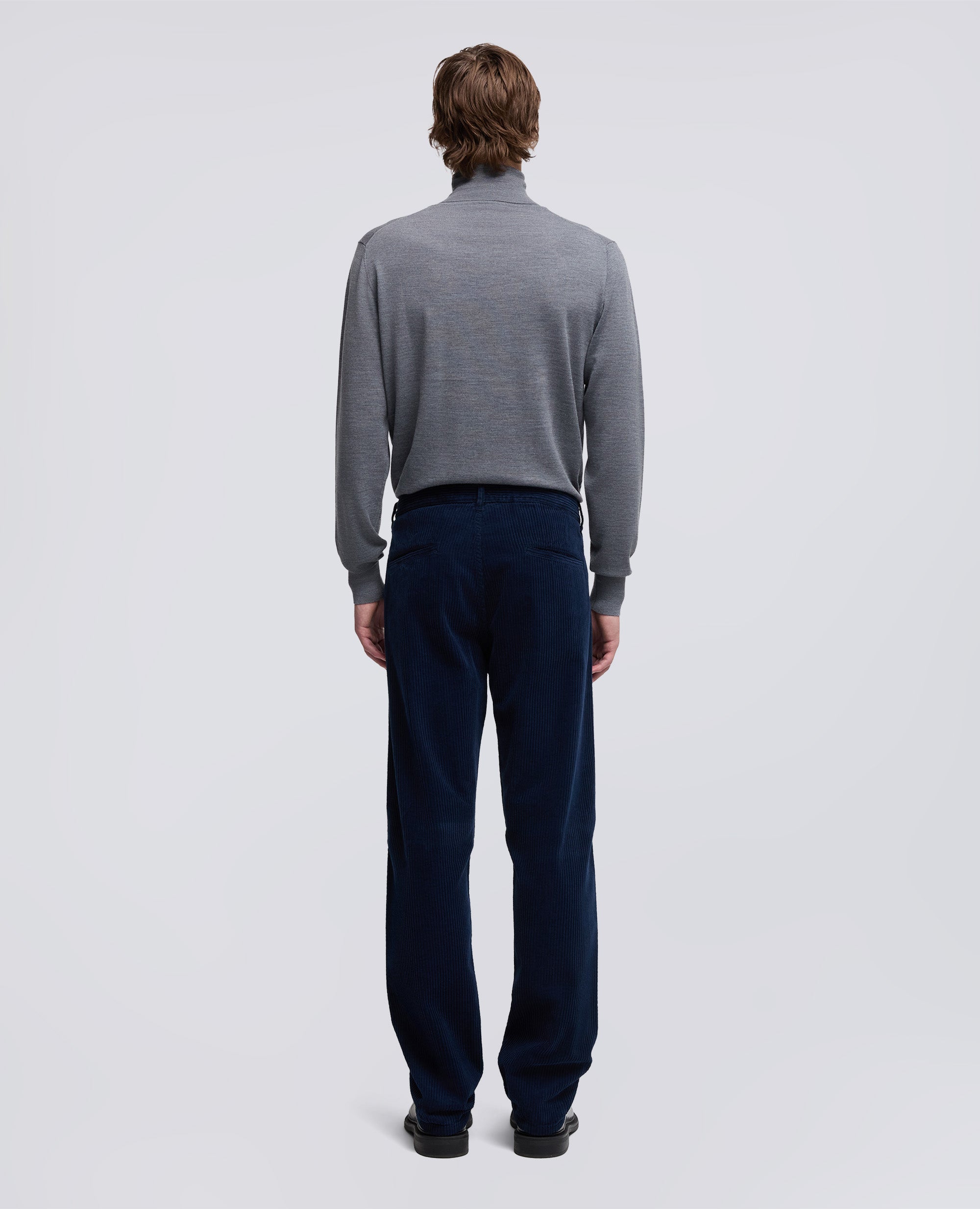 PANTALONE CHINO FUNZIONALE IN VELLUTO-NAVY-NAVY-AZUL MARINO-NAVY-NAVY