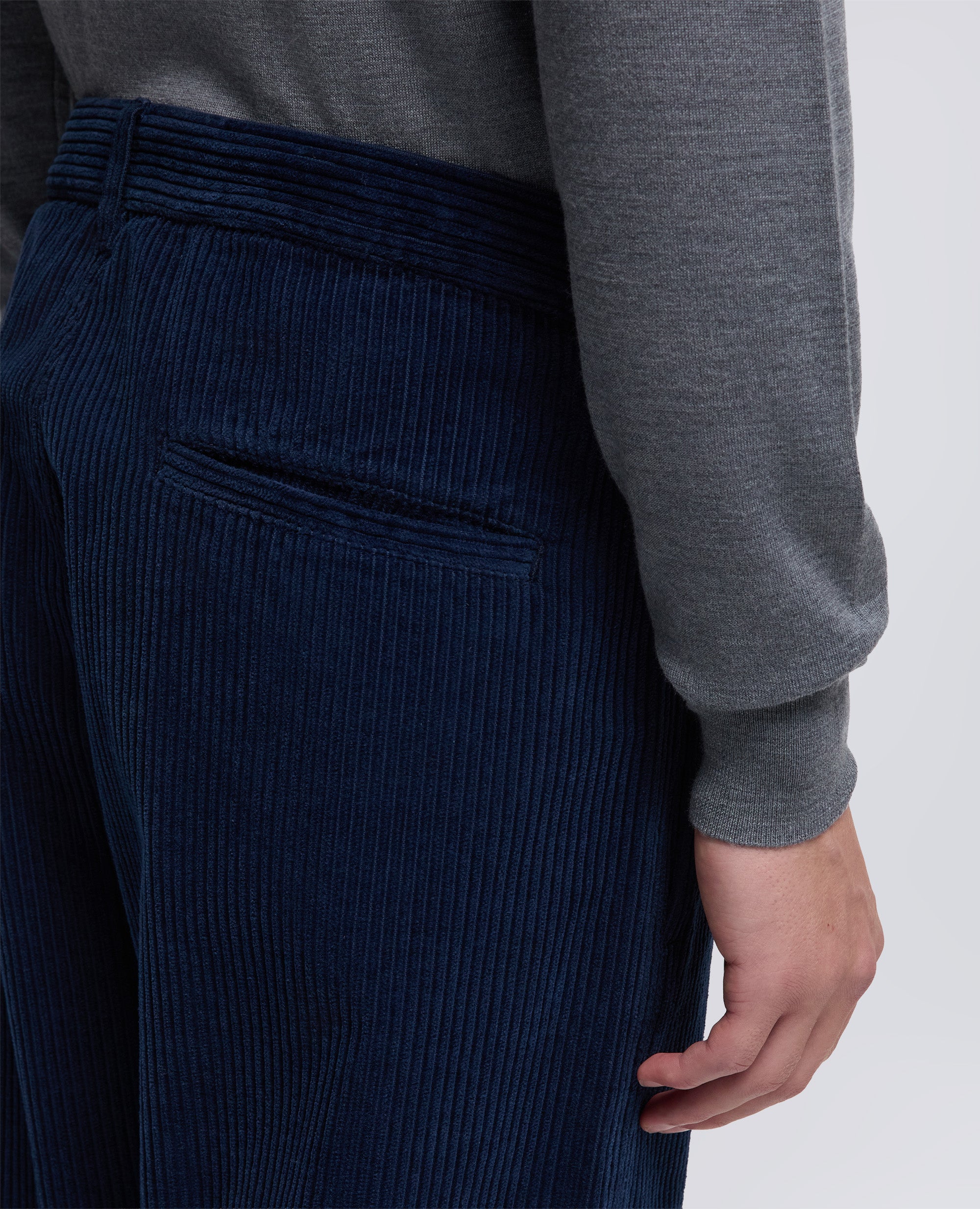 PANTALONE CHINO FUNZIONALE IN VELLUTO-NAVY-NAVY-AZUL MARINO-NAVY-NAVY