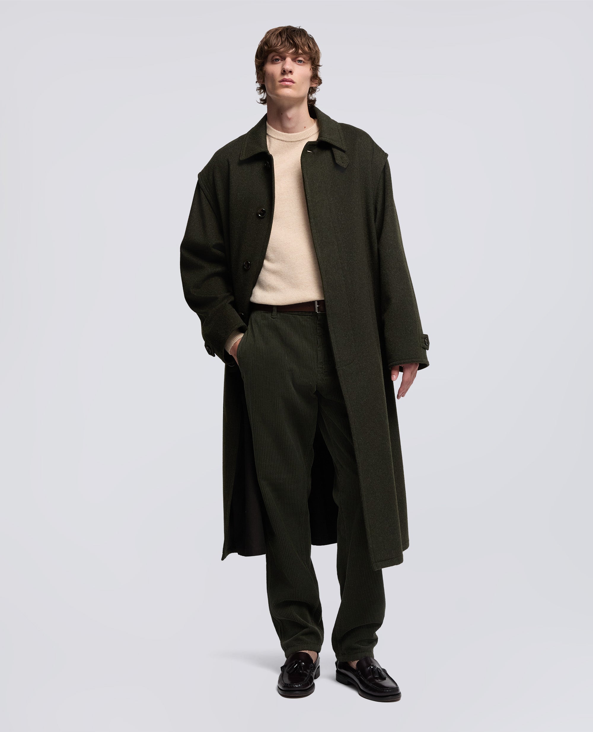 PANTALONE CHINO FUNZIONALE IN VELLUTO-MILITARE-MILITARY-MILITAR-MILITAR-MILITAIRE