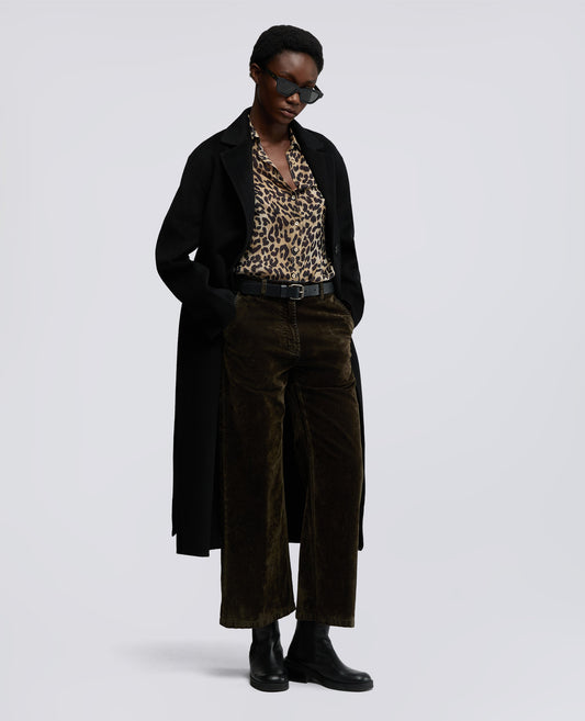 PANTALONE IN DENIM FLOCCATO DELAVE-MILITARE-MILITARY-MILITAR-MILITAR-MILITAIRE