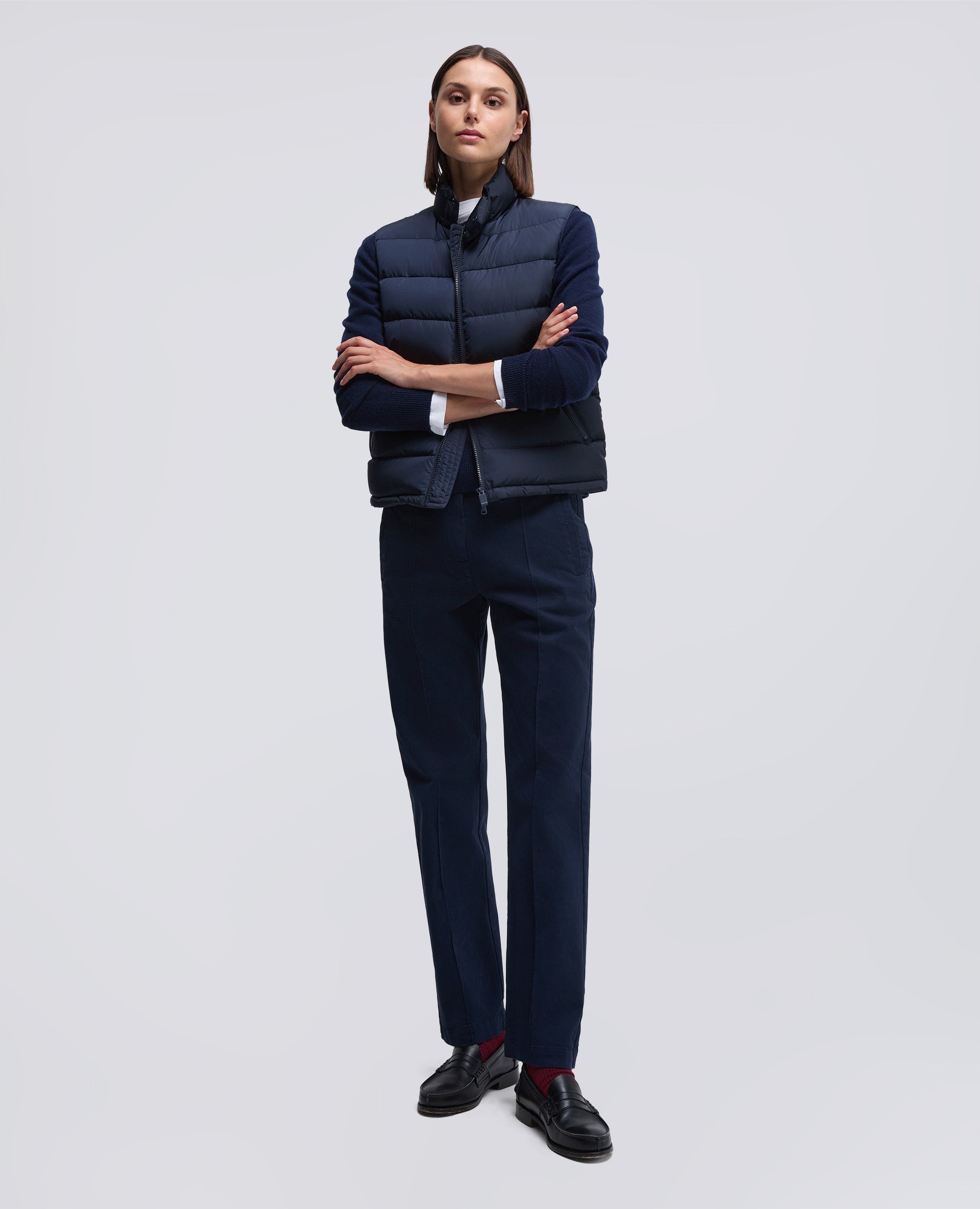 PANTALONE IN GABARDINA DI COTONE-NAVY-NAVY-AZUL MARINO-NAVY-NAVY