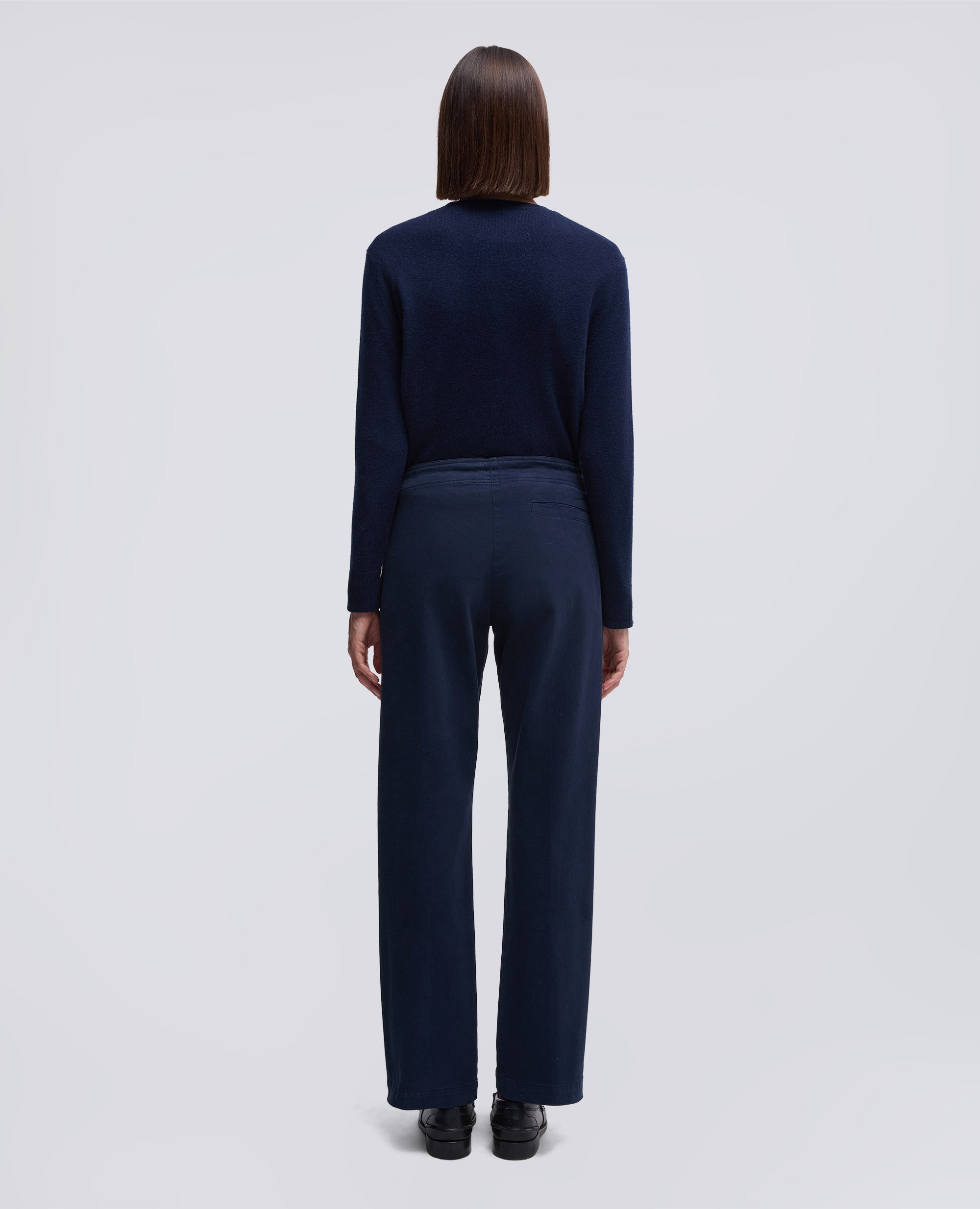 PANTALONE IN GABARDINA DI COTONE-NAVY-NAVY-AZUL MARINO-NAVY-NAVY