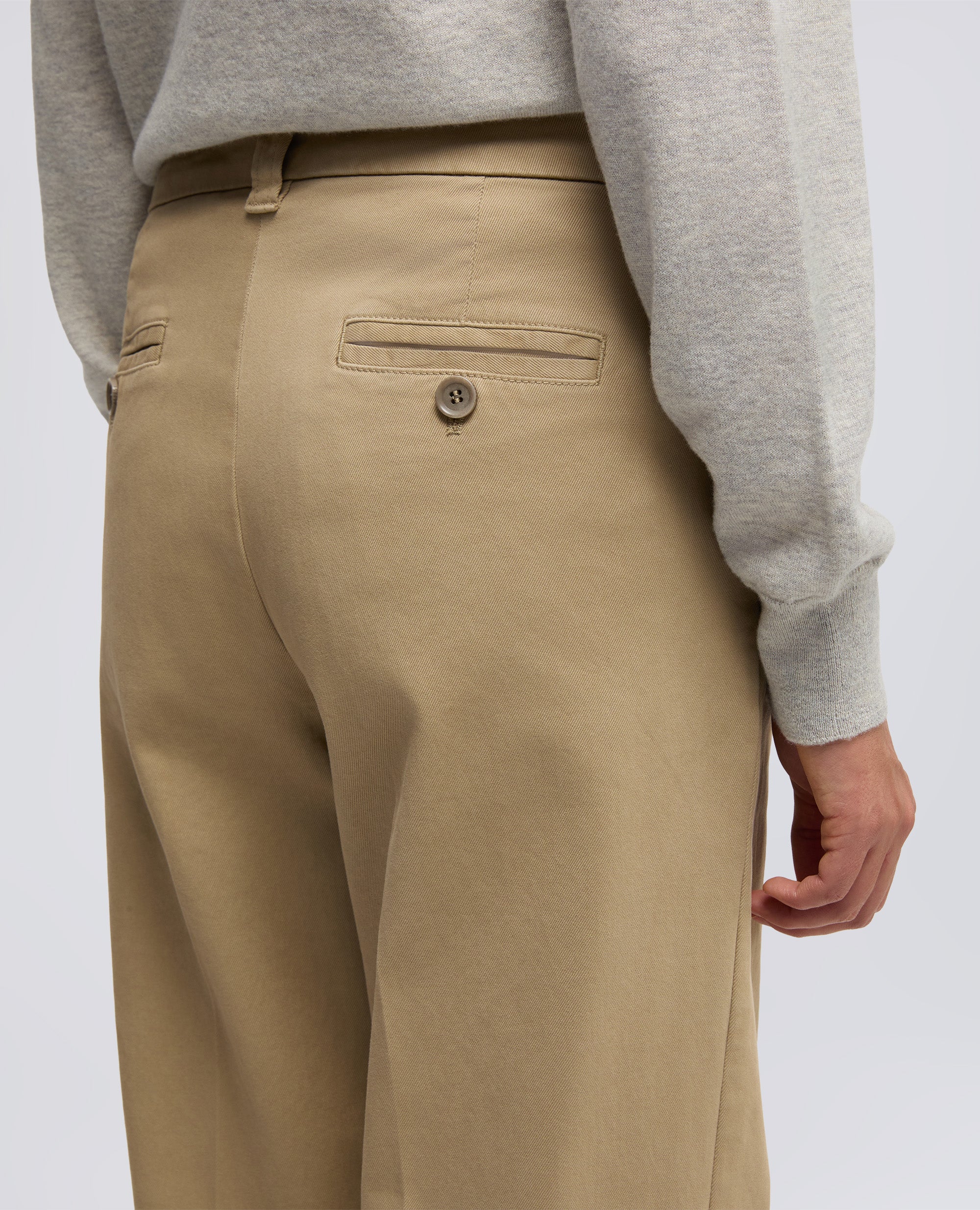 PANTALONE IN GABARDINA DI COTONE-KHAKI-KHAKI-KHAKI-KHAKI-KHAKI