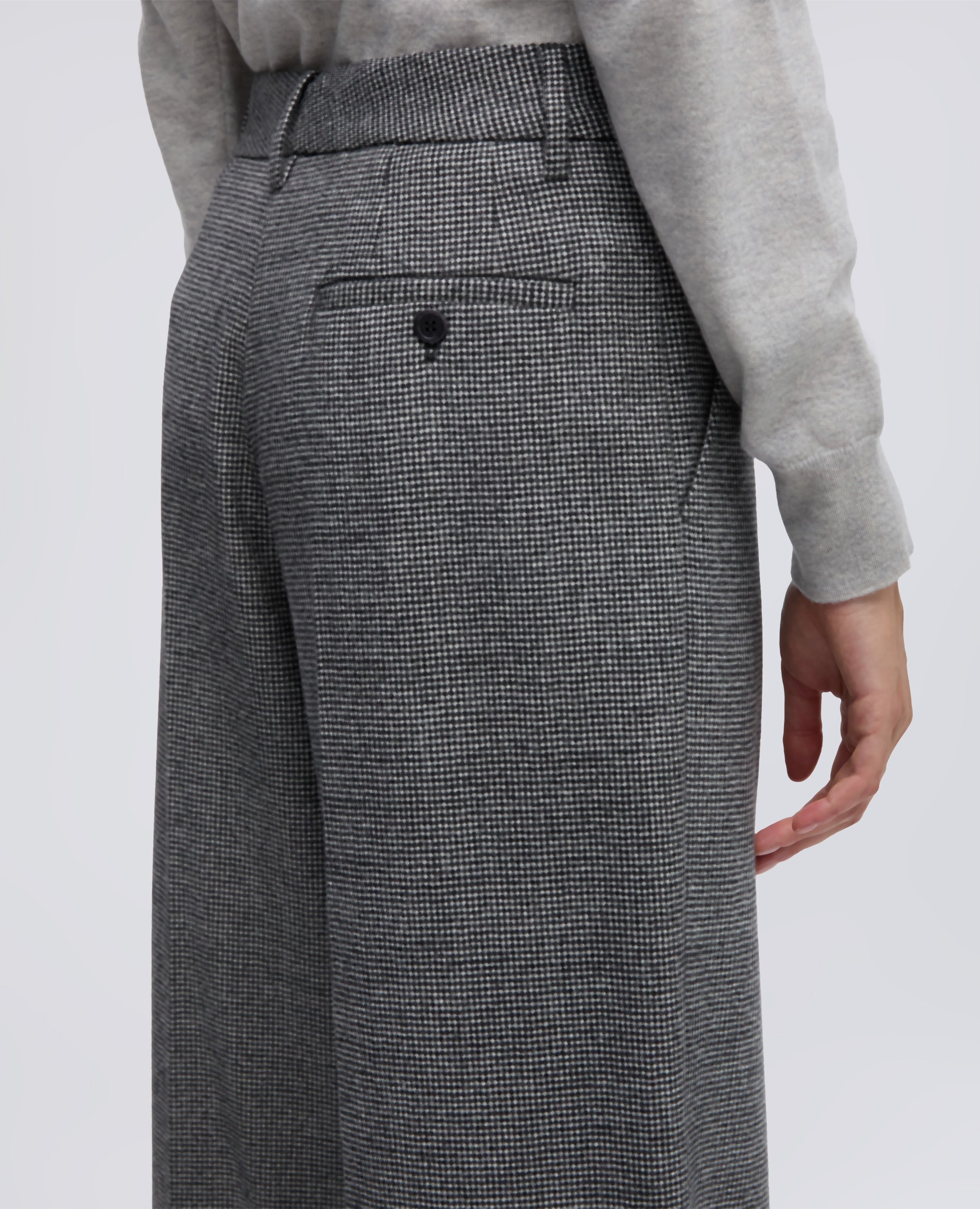 PANTALONE IN FLANELLA DI LANA CASHMERE-PIED DE POUL-PIED DE POUL-PIED DE POUL-PIED DE POUL-PIED DE POUL