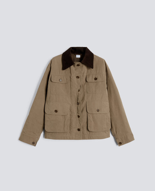 GIUBBOTTO IN TELA DI MISTO COTONE-TORTORA-DOVE GREY-T¢RTOLA-TAUBENGRAU-TOURTERELLE