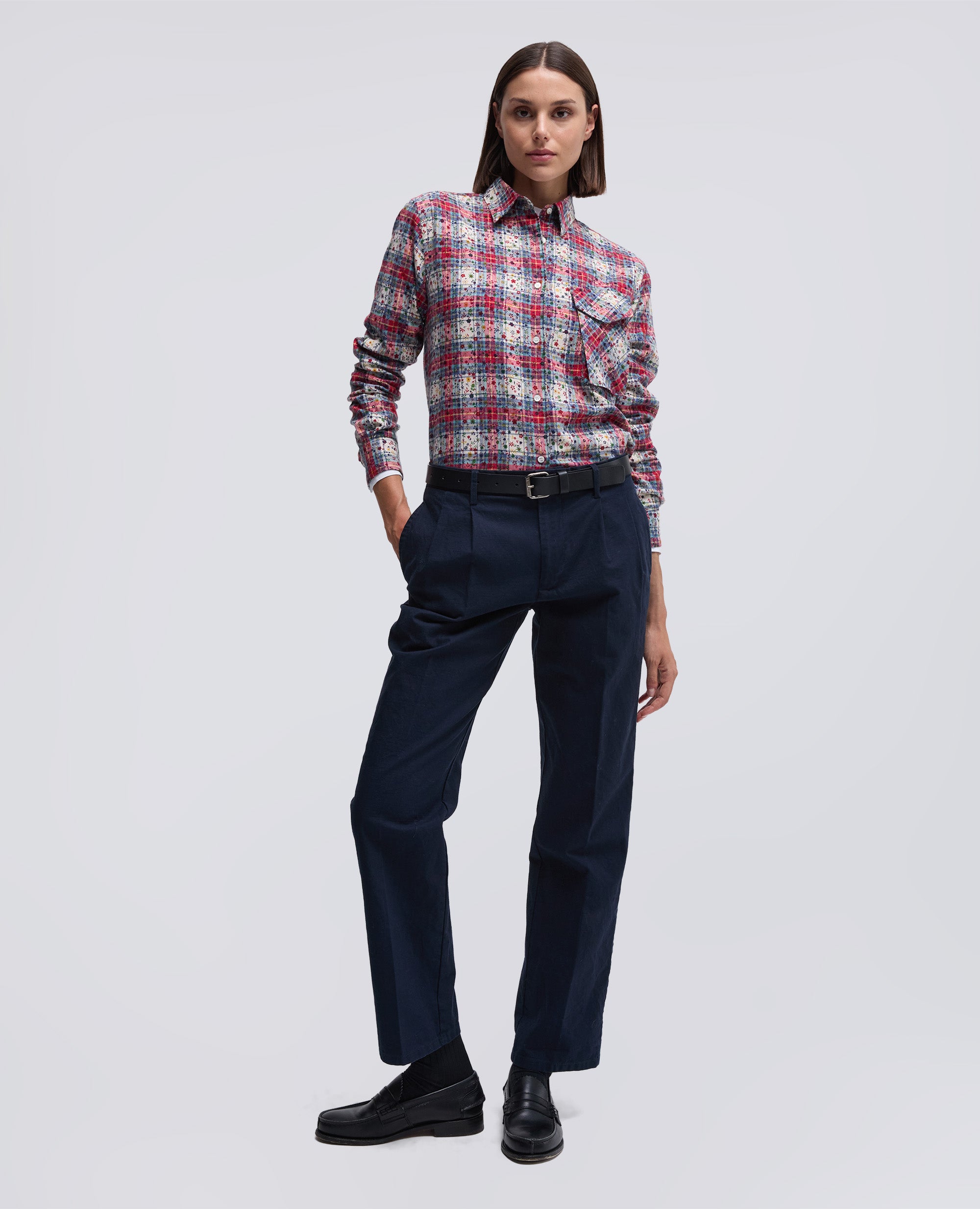CAMICIA IN TWILL DI FLANELLA-MULTICOLOR-MULTICOLOR-MULTICOLOR-MULTICOLOR-MULTICOLOR