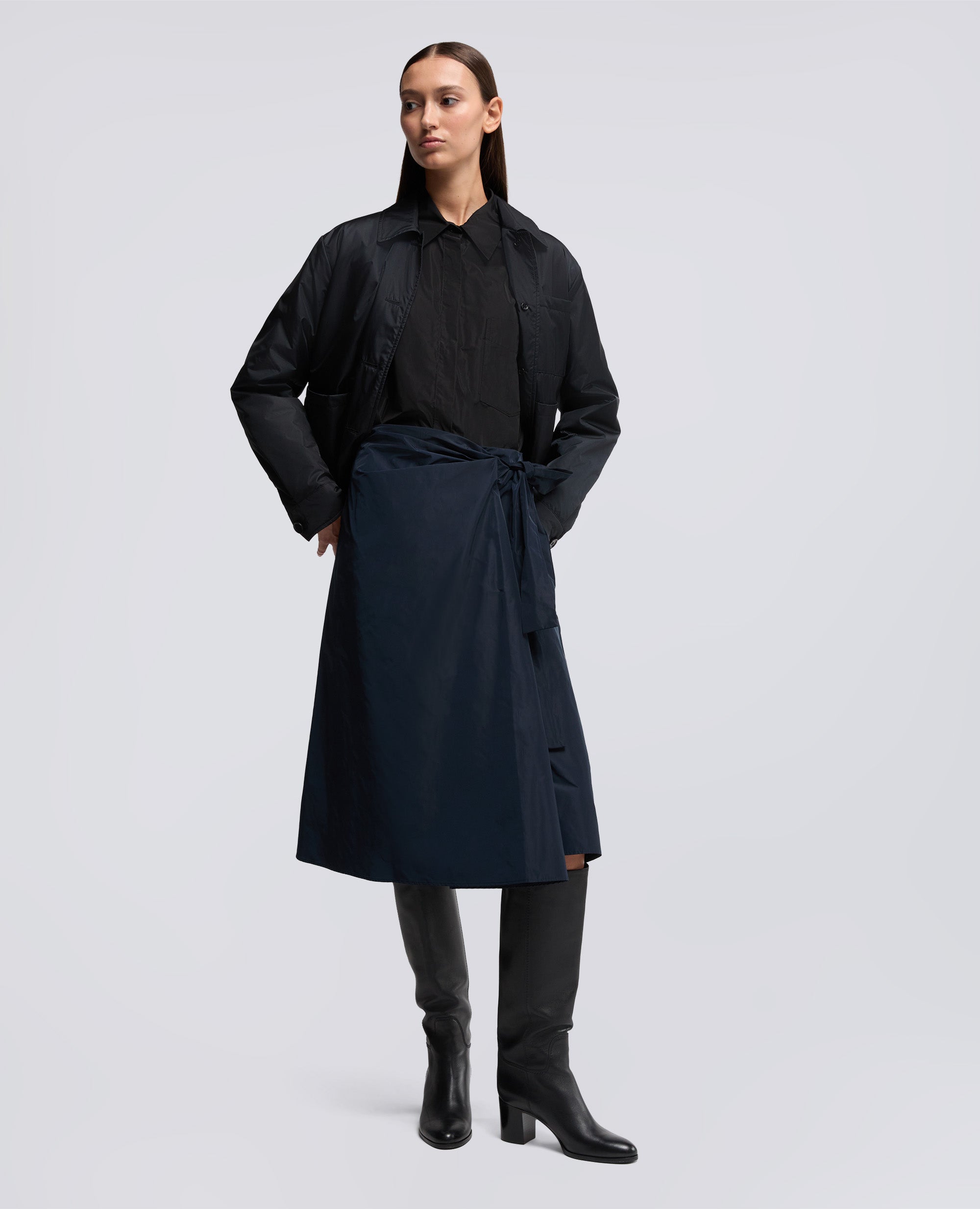 CAMICIA DIANA IN TESSUTO TECNICO-NERO-BLACK-NEGRO-SCHWARZ-NOIR