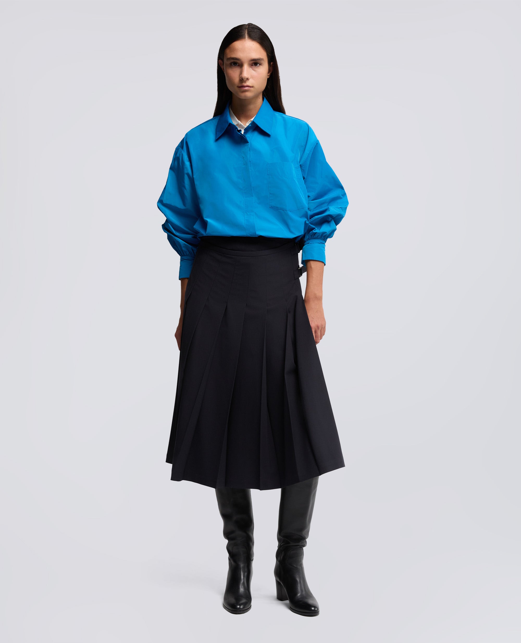 CAMICIA DIANA IN TESSUTO TECNICO-AZZURRO-SKY BLUE-AZUL CLARO-HIMMELBLAU-BLEU CIEL