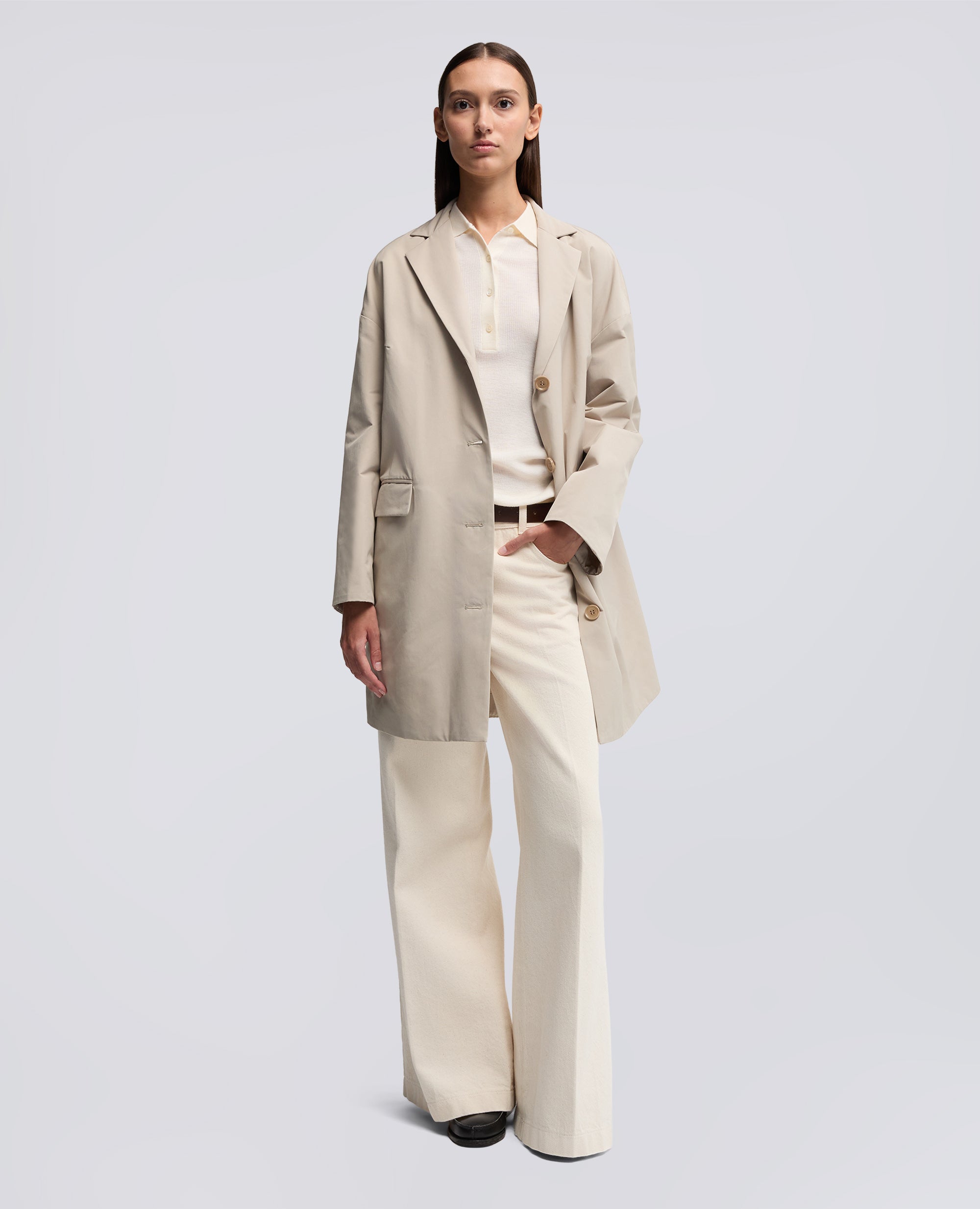 CAPPOTTO CEDRATA IN TELA DI MISTO COTONE-SABBIA-SAND-ARENA-SAND-SABLE