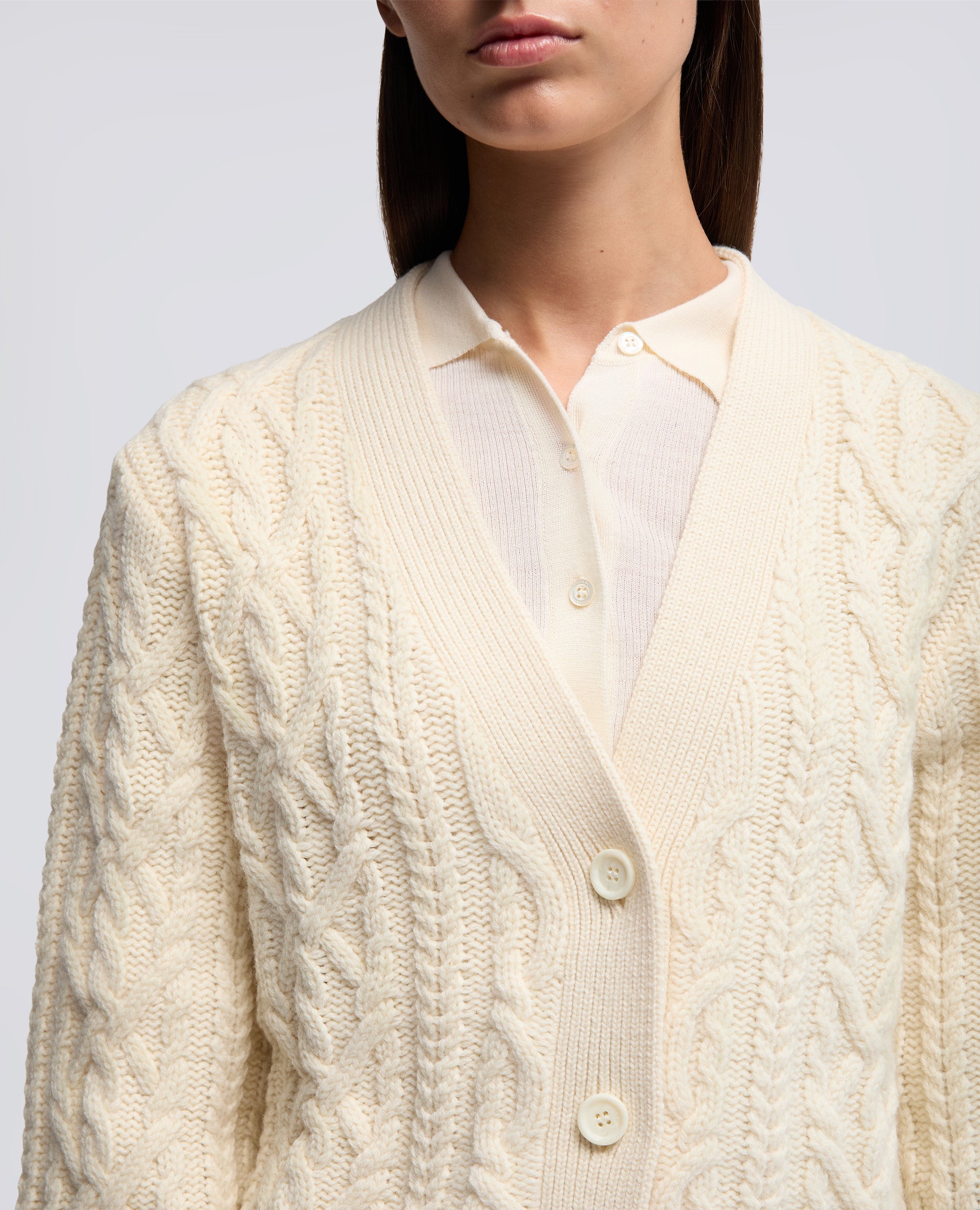 CARDIGAN IN LANA A TRECCE-NATURALE-NATURAL-NATURAL-NATURLICH-NATUREL