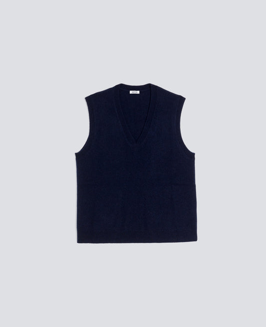 GILET IN LANA CASHMERE-NAVY-NAVY-AZUL MARINO-NAVY-NAVY