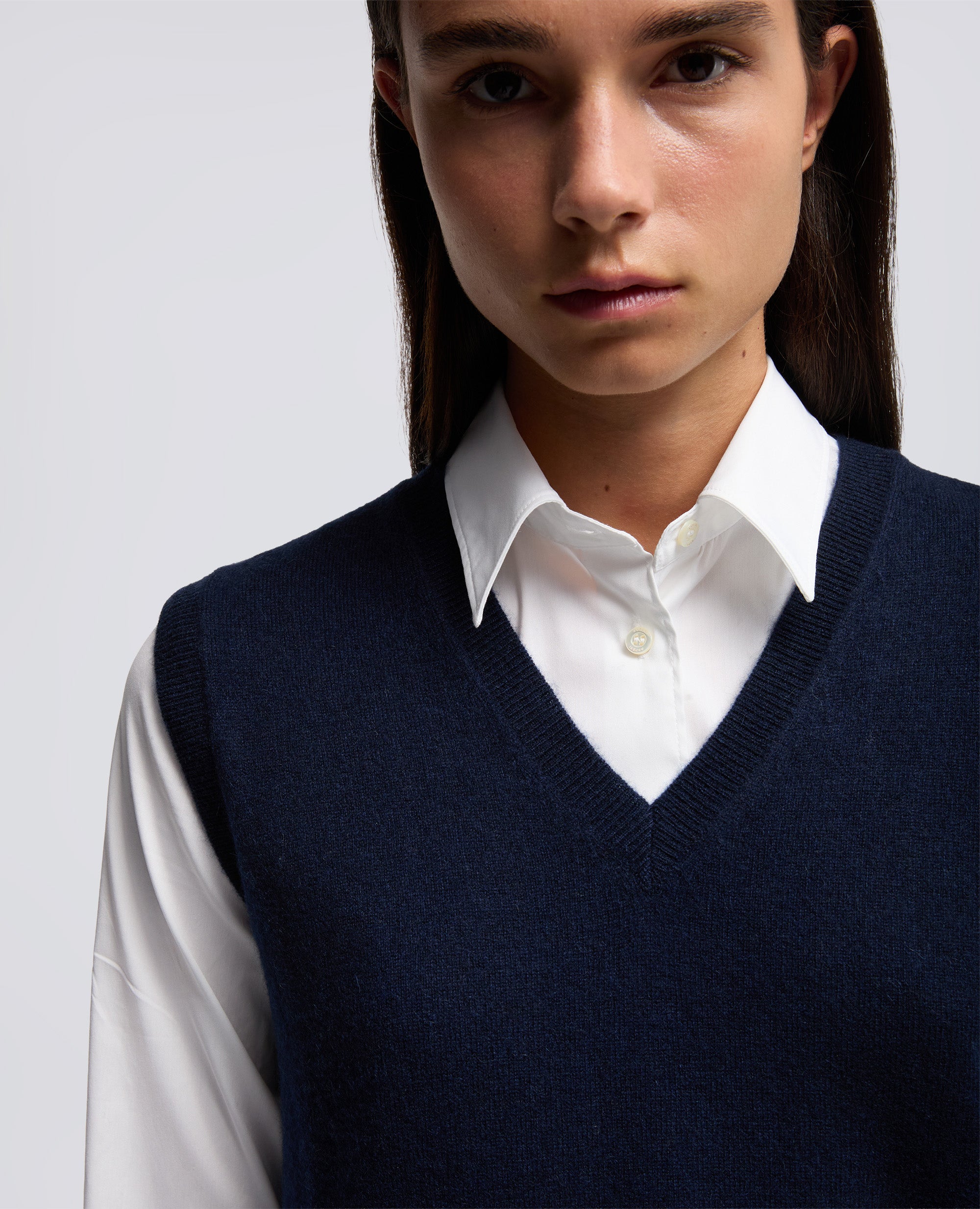 GILET IN LANA CASHMERE-NAVY-NAVY-AZUL MARINO-NAVY-NAVY