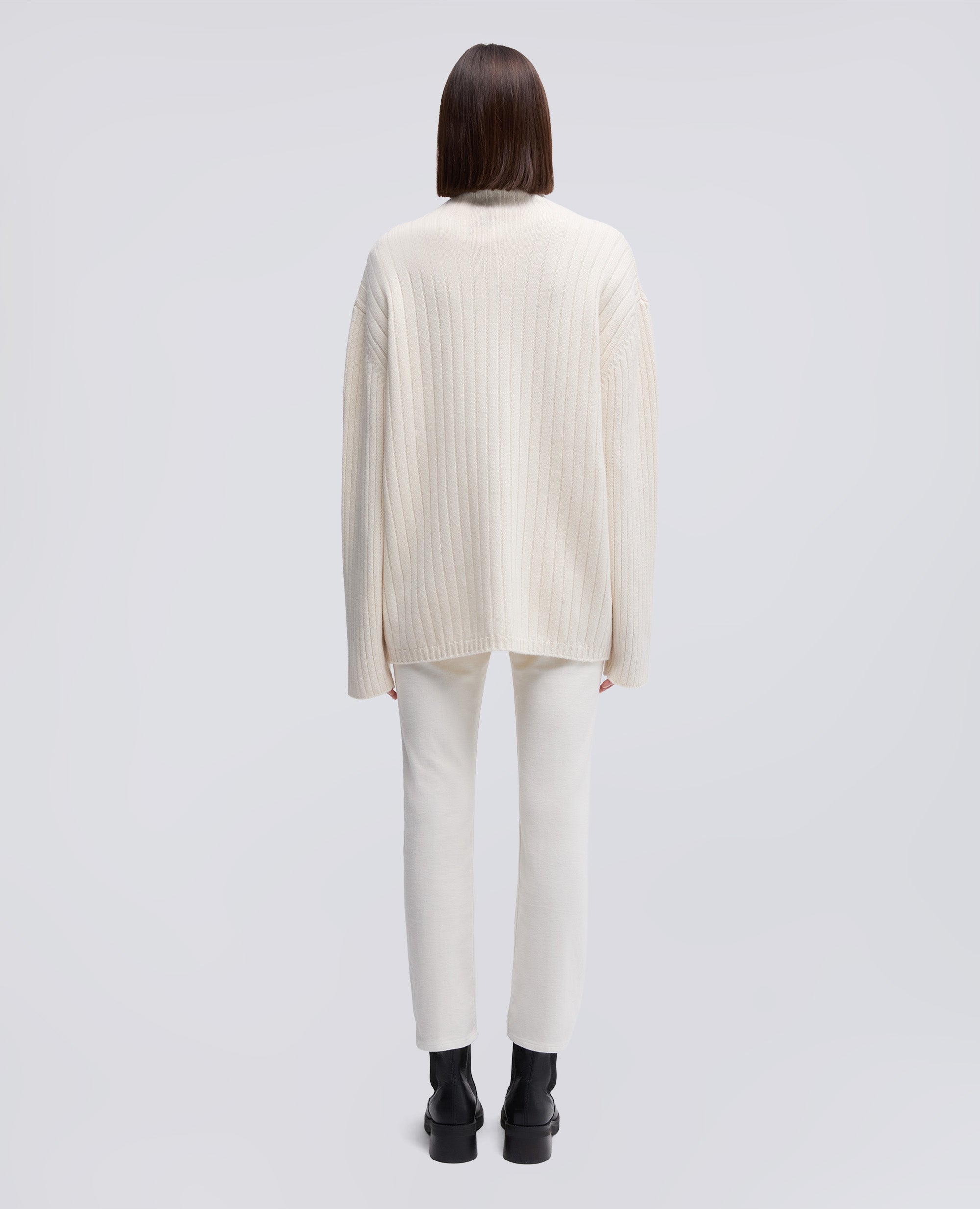 MAGLIA DOLCEVITA IN LANA SUPER GEELONG-BIANCO-WHITE-BLANCO-WEISS-BLANC