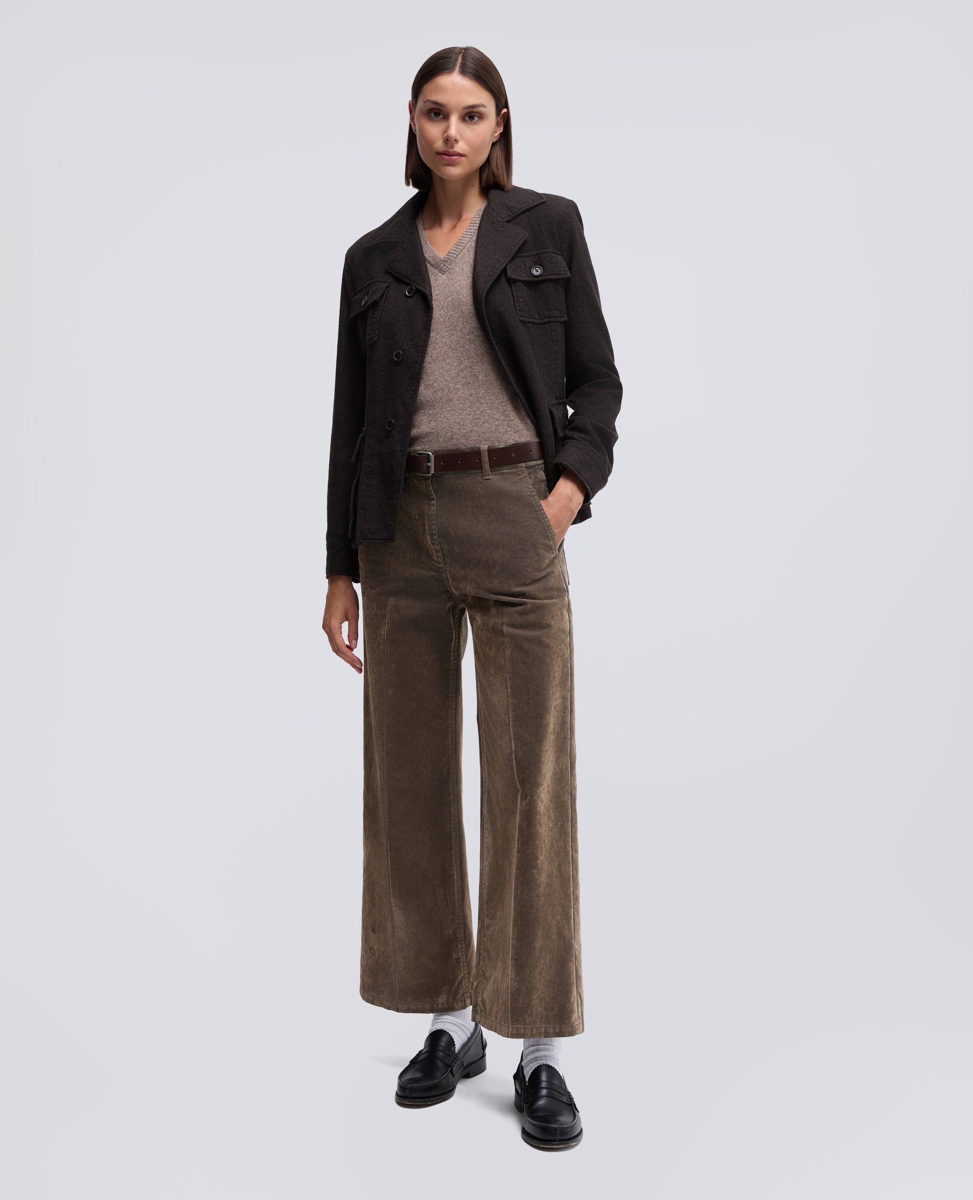 MAGLIA IN MISTO LANA CON SCOLLO A V-TORTORA-DOVE GREY-T¢RTOLA-TAUBENGRAU-TOURTERELLE