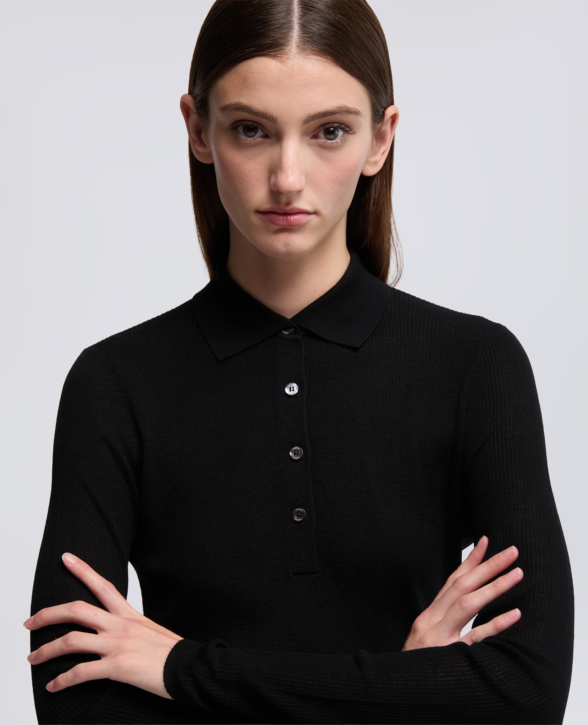POLO IN LANA MERINO-NERO-BLACK-NEGRO-SCHWARZ-NOIR