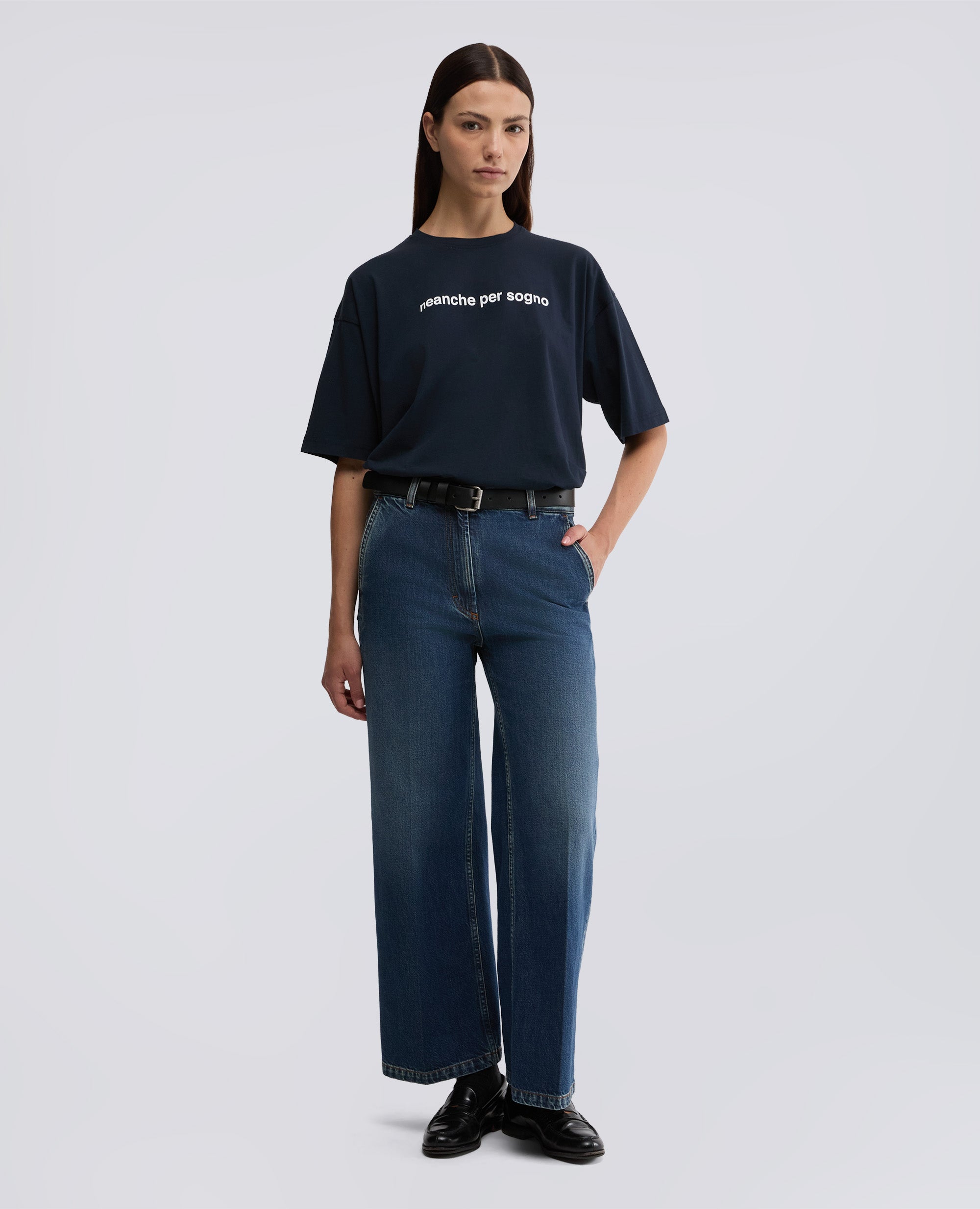 T-SHIRT IN JERSEY DI COTONE-NAVY-NAVY-AZUL MARINO-NAVY-NAVY