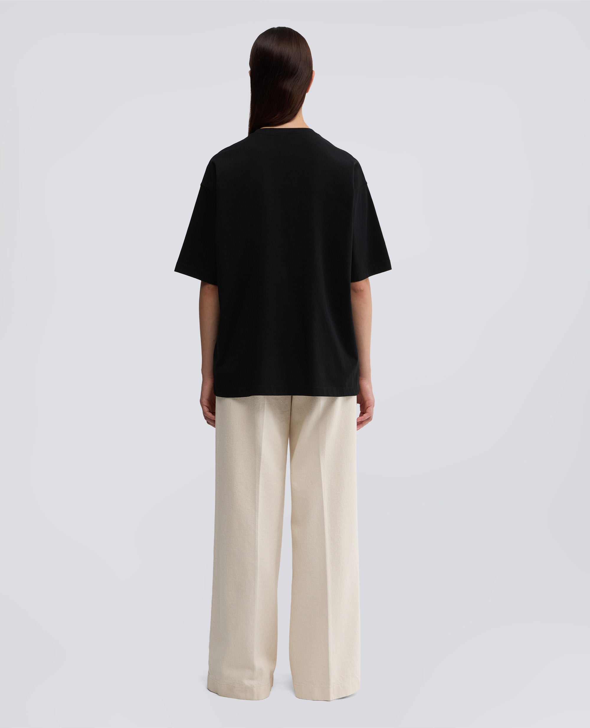 T-SHIRT IN JERSEY CON STAMPA-NERO-BLACK-NEGRO-SCHWARZ-NOIR